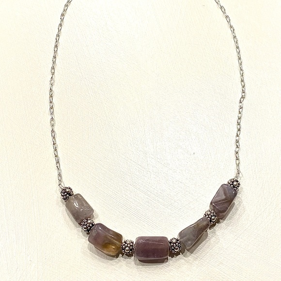 Handcrafted Amethyst and Sterling Silver Necklace - Picture 5 of 5